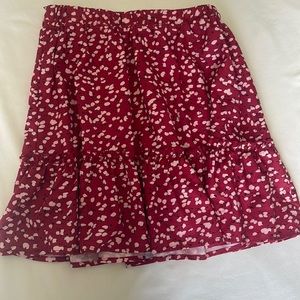 Red floral Shein skirt